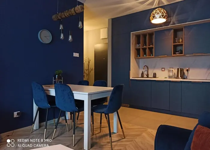 Nowoczesny Apartament przy Manufakturze z parkingiem podziemnym i klimatyzacją